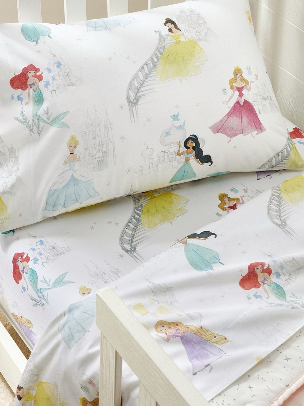 Disney Princess Castles Organic Toddler Sheet Set (Crib Sized)